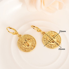 Aretes de gota a la moda con bandera de mapa de Italia y Guayana de color dorado, regalos de joyería, regalo para boda o fiesta, recuerdo nupcial para mujer 2024 - compra barato