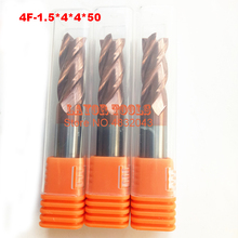 4F-1.5 HRC60,carbide Square Flatted End Mills coating:nano 4 flute diameter 1.5 mm, The Lather,boring Bar,cnc,machine 2024 - buy cheap