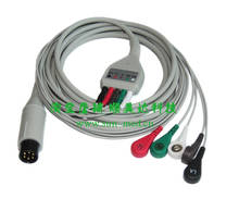Compatible AAMI ECG Cable for patient monitor 6 pins 5 leads snap Din Style 2024 - buy cheap