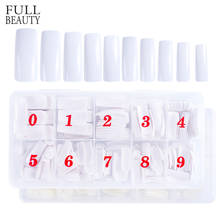 Full Beauty 500pcs 10 Size Half Cover Nail Art False Tips French Acrylic Natural/Clear/White Designs for Manicure Tool CH713 2024 - buy cheap