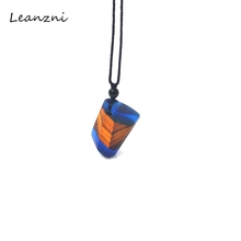 Подвеска-ожерелье Leanzni из дерева и смолы, модное винтажное зернистое ожерелье для мужчин и женщин для ювелирных изделий, подарки 2024 - купить недорого