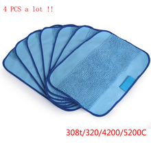 Practical 4PC Microfiber Dry Dweeping Mopping Cloths For iRobot Braava 380 380t 320 Mint 4200 5200 Robotic Resuable Home Cleaner 2024 - buy cheap