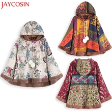 JAYCOSIN Womens Casual Vintage Cloak Coats Girls Hooded Drawstring Poncho Coat Dropship Dec.22 2024 - buy cheap