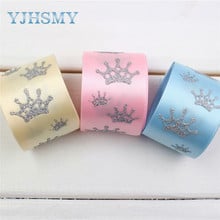 YJHSMY C-17412-992,10 yards,38 mm crown Shining Ribbon Thermal transfer Printed grosgrain,Wedding DIY gift wrap materials 2024 - buy cheap