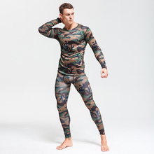 Roupa íntima térmica de camuflagem para homens, roupa esportiva masculina com secagem rápida, para inverno 2024 - compre barato