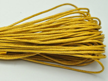100 метров золотой желтый вощеный хлопковый шнур с бисером 1 мм для браслета, ожерелья 2024 - купить недорого