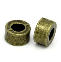 Doreenbeads contas espaçadoras de liga de metal de zinco, redonda, cor de bronze antigo, pulseiras diy, confecção de joias presentes cerca de 6mm x 3mm, 25 peças 2024 - compre barato