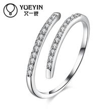 Anillos chapados en plata para mujer, anillo de boda para novia, joyería chapada en plata, anillos para parejas, sello 2024 - compra barato