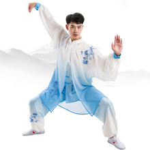 unisex spring&summer embroidery Tai chi uniforms martial arts kung fu suits taijiquan uniforms  blue and white porcelain veil 2024 - buy cheap