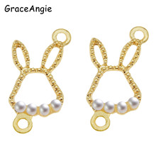 5pcs Animals Wonderland Charm Pendants DIY Earrings Necklace jewelry tool Accessories Rabbit Head Hang Pendants Beads 2024 - buy cheap