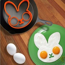 Café Da Manhã quente Coelho Silicone de Grau Alimentar Molde Omelete de Ovo Frito Pancake Anel Shaper Ferramentas de Culinária Cozinha 2024 - compre barato