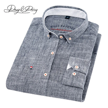 2020 High Quality Men Shirt Long Sleeve Cotton And Linen Turn-Down Collar Dress Solid Casual Shirt Men Camisas Brand DS-240 2024 - buy cheap