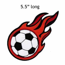 Пламенный патч для футбольного мяча, вышитые патчи для одежды, патч с термоклейкой аппликацией для футбола 2024 - купить недорого