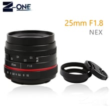 Red 25mm 25 F1.8 Manual Wide Angle Lens+Lens hood For Sony E Mount Nex-5T Nex-F3 Nex-6 Nex-7 Nex-5R A6300 A6100 A6000 A6500 2024 - buy cheap