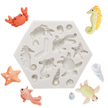 Luyou Ocean Animal  Silicone Mold Cake Fondant Molds DIY Sugarcraft Cake Decorating Tools Candy Chocolate Gumpaste Moulds FM1540 2024 - buy cheap