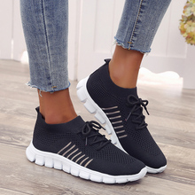 Women's Sneakers Flat Mesh Knitting Spring Women Shoes 2019 Plus Size Female Vulcanized Ladies Slip On Breathable Casual Shoes 2024 - buy cheap