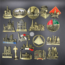 BABELEMI Metal 3D Hollywood Egypt Paris Myanmar India Malaysia Barcelona Dubai Moscow Shanghai Macau Fridge Magnet Souvenir 2024 - buy cheap