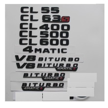 Emblema de maletero trasero para Mercedes Benz, insignia de estrella, color negro brillante, para C215, C216, Coupe, CL55, CL63, CL65, AMG, CL400, CL500, CL600, 4MATIC 2024 - compra barato