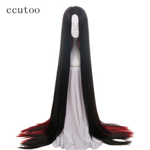 Ccutoo 150 см земля блестящего Bort 59 "супер длинный прямой черный красный Синтетический волос центральный разделение косплей парик для вечерние 2024 - купить недорого