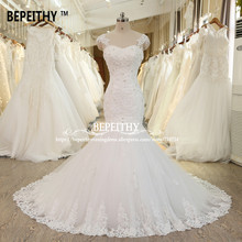 Vestido De Novias Mermaid Lace Wedding Dress Long Train Crystal Vintage Bridal Dresses 2021 Robe De Mariage Lace Wedding Gown 2024 - buy cheap