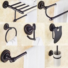 Bathroom Hardware Set Oil Rubbed Bronze Robe Hook Towel Rail Rack Bar Shelf Paper Holder Toothbrush Holder Bathroom Accessories 2024 - buy cheap