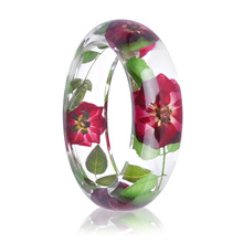 Brazalete rosa de resina para madre, pulsera hecha a mano con flores secas reales, gran oferta, regalo, 2019 2024 - compra barato