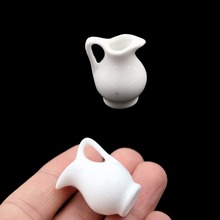 Mini vaso de cerâmica de porcelana miniatura branca, acessórios para casa de boneca, acessórios de miniatura em miniatura 1:12, acessórios decorativos 2024 - compre barato
