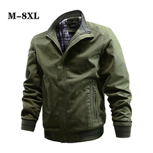 Plus size jaqueta militar dos homens primavera outono algodão jaqueta piloto casaco do exército bombardeiro jaquetas carga jaqueta de vôo masculino M-8XL 2024 - compre barato