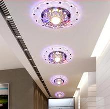 Светодиодный входной светильник, современная лампа с кристаллами, 3 Вт, светодиодный потолочный светильник для балкона, лампы для гостиной, украшение для дома, абажур luminaria 2024 - купить недорого