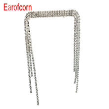 Earofcorn Shiny Exquisite Rhinestone Hairpins  Tassel Hair Clips Elegant Jewelry Accessories Birthday Party Gifts 2024 - buy cheap