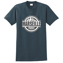 Новинка 2019, забавная футболка, повседневная мужская уличная одежда, женская футболка с принтом этикеток Марселя и Франции, дизайнерская футболка 2024 - купить недорого