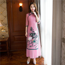 2018 summer vietnam aodai chinese traditional dress qipao long chinese cheongsam dress robe chinoise modern cheongsam Q210 2024 - buy cheap