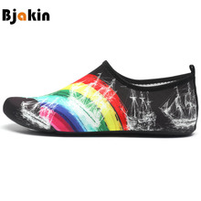 Bjakin Swim Colorful Water Shoes Men Women Rainbow Beach Camping Shoes Unisex Soft Walking Lover Yoga Sneakers zapatos de mujer 2024 - buy cheap