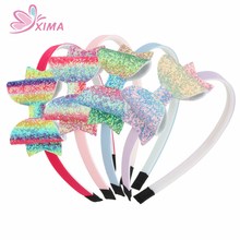 XIMA-lazos multicolores para el pelo diadema para niña, 3 pulgadas, diadema de plástico, aros para el pelo, accesorios para el cabello 2024 - compra barato