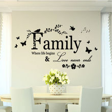 Diy removível citação família onde a vida começa adesivo de parede arte decalque mural decoração 2024 - compre barato