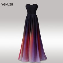 Vestido largo De fiesta De noche, prenda Formal De gasa, sin tirantes, con escote Corazón, Color degradado 2024 - compra barato