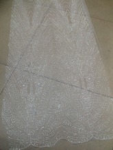 Женская Блестящая кружевная ткань со специальным ручным принтом, распродажа, блестящее Сетчатое кружево с вышивкой для вечернего платья 2024 - купить недорого