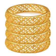 Anyo pulseiras de casamento 4 embutidas, joia etíope ouro cor dourada africana, braceletes para mulheres, joias para aniversário #199506 2024 - compre barato