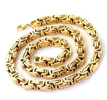 Gold Byzantine Chain 316L Stainless Steel Necklace 8.5mm Mens Boys Chain Necklace or Bracelet Fashion Jewelry 2024 - buy cheap