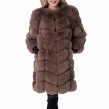 Lisa Colly 2018 Women Fox Fur Jacket Coat Women Autumn Winter Faux Fur Coat Outwear Women Long fluffy jacket Coat 2024 - buy cheap
