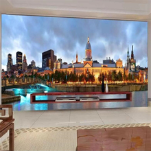 Wellyu-papel de parede personalizado com foto 3d de cidade, paisagem noturna, mar, céu, paisagem completa, plano de fundo de tv, pintura de parede 2024 - compre barato