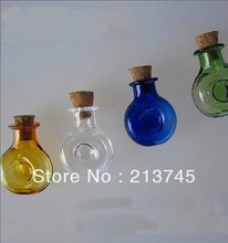 Бесплатная доставка, 100 шт./лот XO, разноцветные 20 мм пробковые желания, маленькая стеклянная бутылочка для духов, флакон с эфирным маслом, подвеска для привлечения глазного яблока 2022 - купить недорого