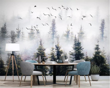 Beibehang Custom large 3d wallpaper mural hand-painted nature forest cloud bird wallpaper background wall painting 3d wallpaper 2024 - buy cheap