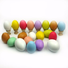 Huevos de madera de colores para decoración, mesa de centro de mesa para niños, soporte para huevos de madera para fiesta, 1 unidad 2024 - compra barato