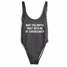 WHY YOU GOTTA FIGHT WITH ME AT CHEESECAKE Traje de baño de una pieza para mujer, sexy Pelele con espalda descubierta, traje de playa 2024 - compra barato