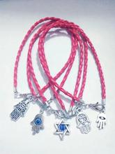 Kabbalah Braided  leather cord Mixed batch Hamsa Fatima Hand Evil Eye Lucky Bracelet Jewelry For Women Charms Bangle Gift Q120 2024 - buy cheap