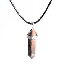 Новая мода Талисманы Натуральный камень шестигранный кристалл столб Форма кулон Цепочки и ожерелья Jewelry DZ0112c 2024 - купить недорого