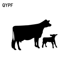 QYPF 15 см * 10 см Мультфильм молочная корова семья Виниловая наклейка для автомобиля наклейка черный серебристый Стайлинг автомобиля C15-3214 2024 - купить недорого