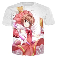 Anime Sakura Card Captor T Shirt Men Clothing 3D Print Anime Girl Harajuku Style T Shirt Men Women Streetwear Tops T88 2024 - buy cheap