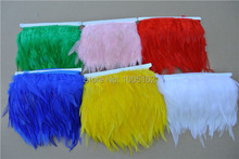 Free shipping-10 yards Hot Pink black Lime Green white Grey  Coffe  Orange Pink Purple  Hackle Feather Fringe 2024 - buy cheap